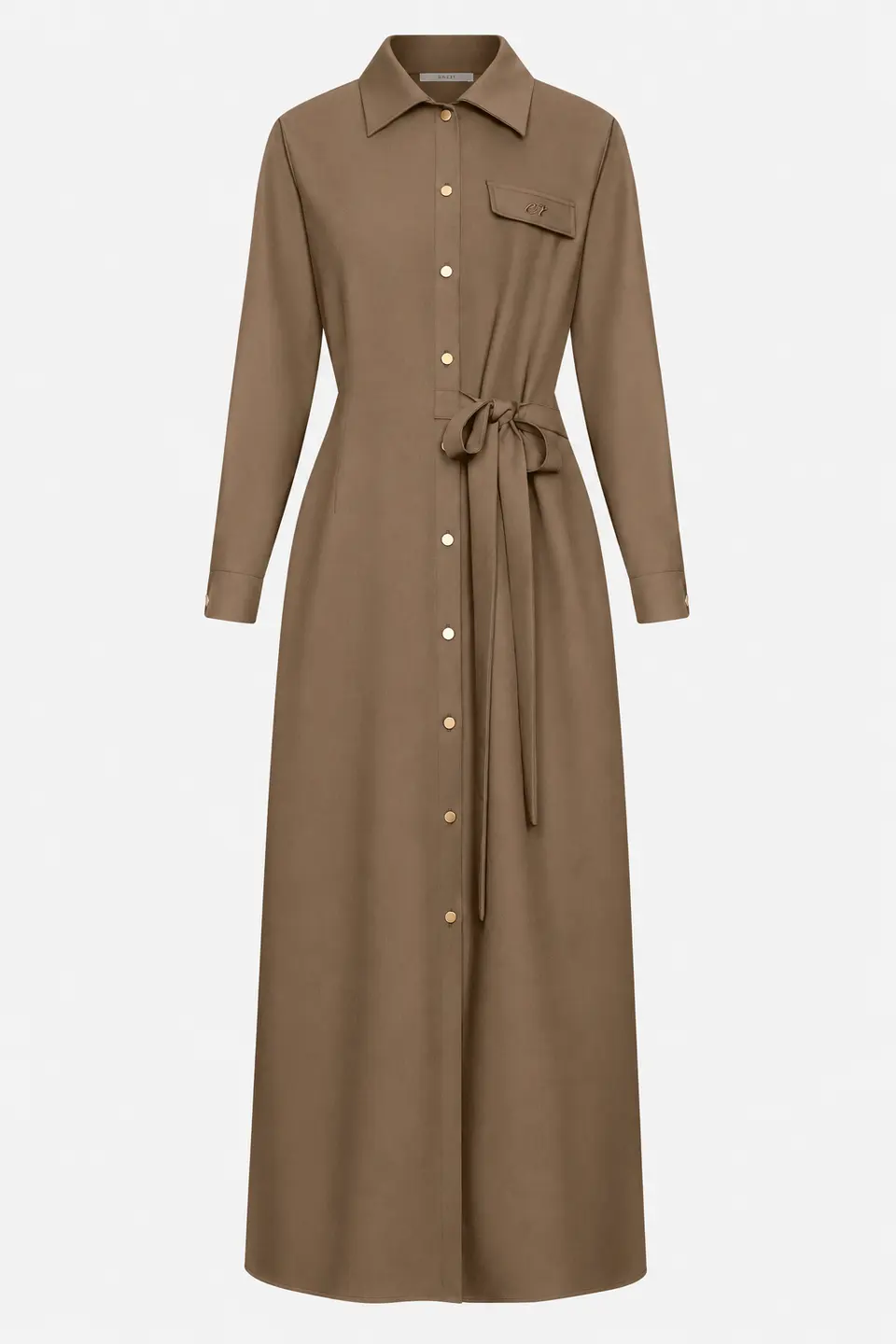 Wrap Maxi Blouse - Ash Brown