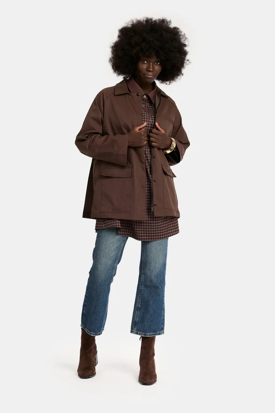 Collar Jacket - Dark Browm