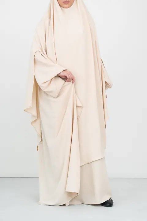 Abaya Balloon Sleeves Creme