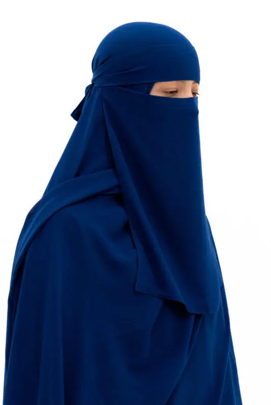 Tie-back Niqaab Cobalt Blue Elastiek