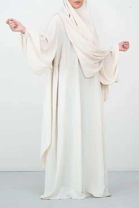 Abaya Balloon Sleeves Offwhite