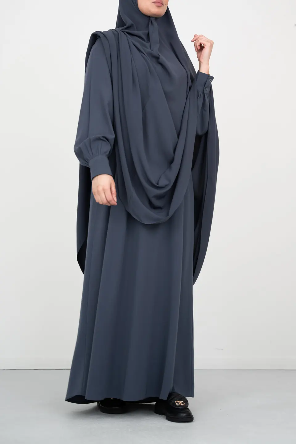 Abaya Basic Manchet Dark Gray