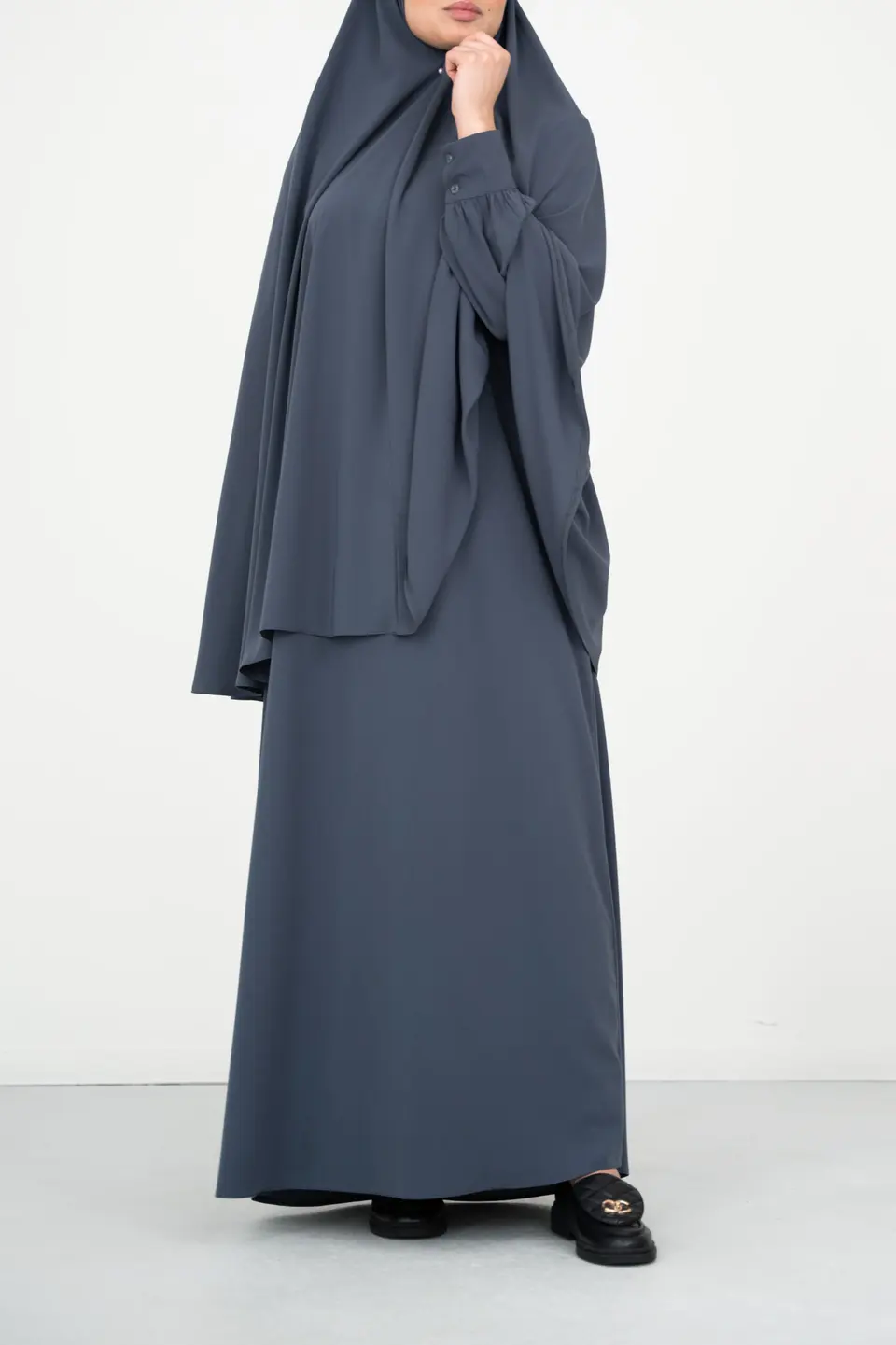 Abaya Basic Manchet Dark Gray