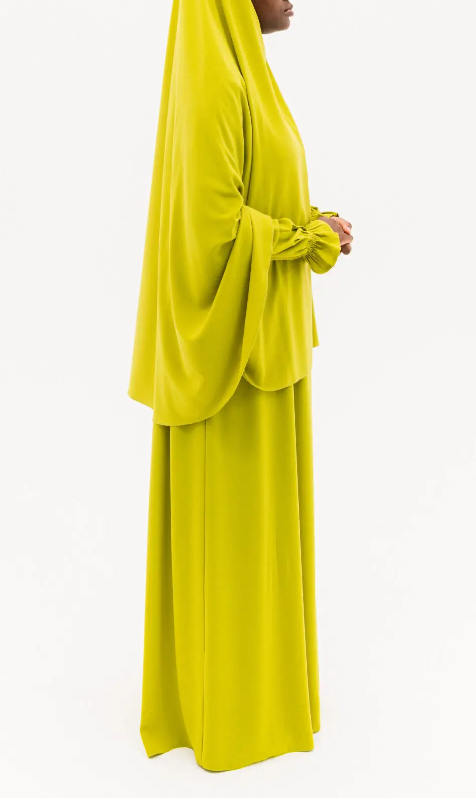 Abayah Basic Dirty Yellow Cute Sleeves