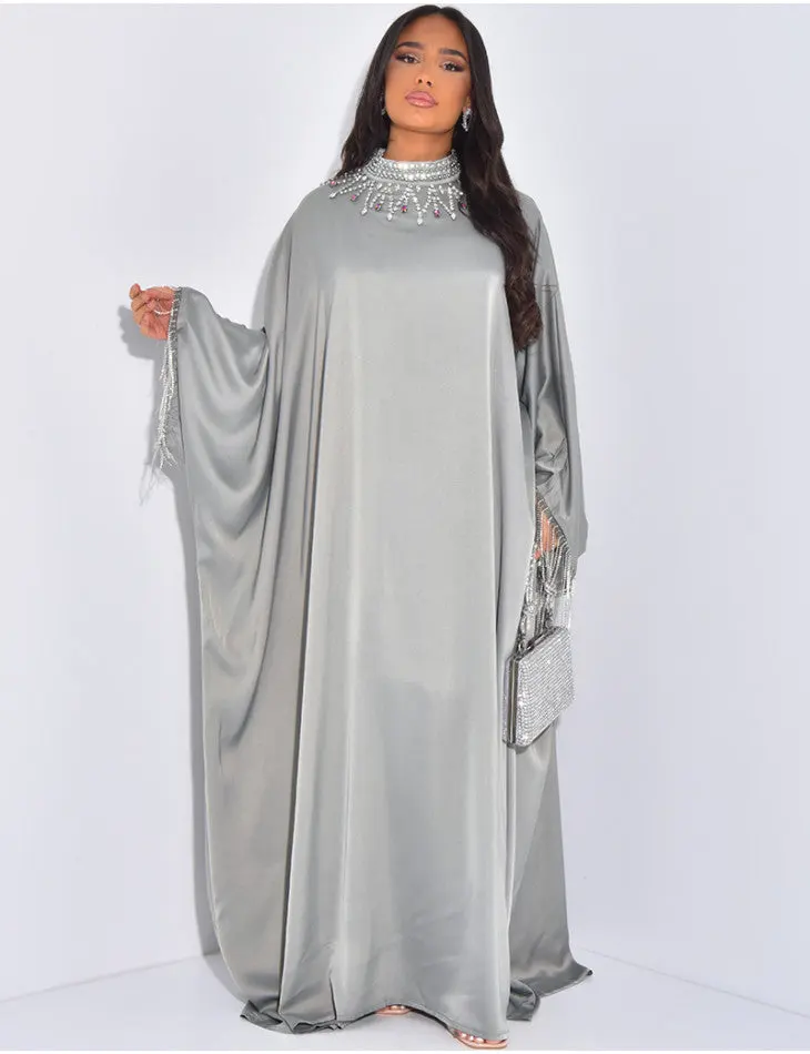SARA LUXURY OVERSIZED ABAYA GREEN