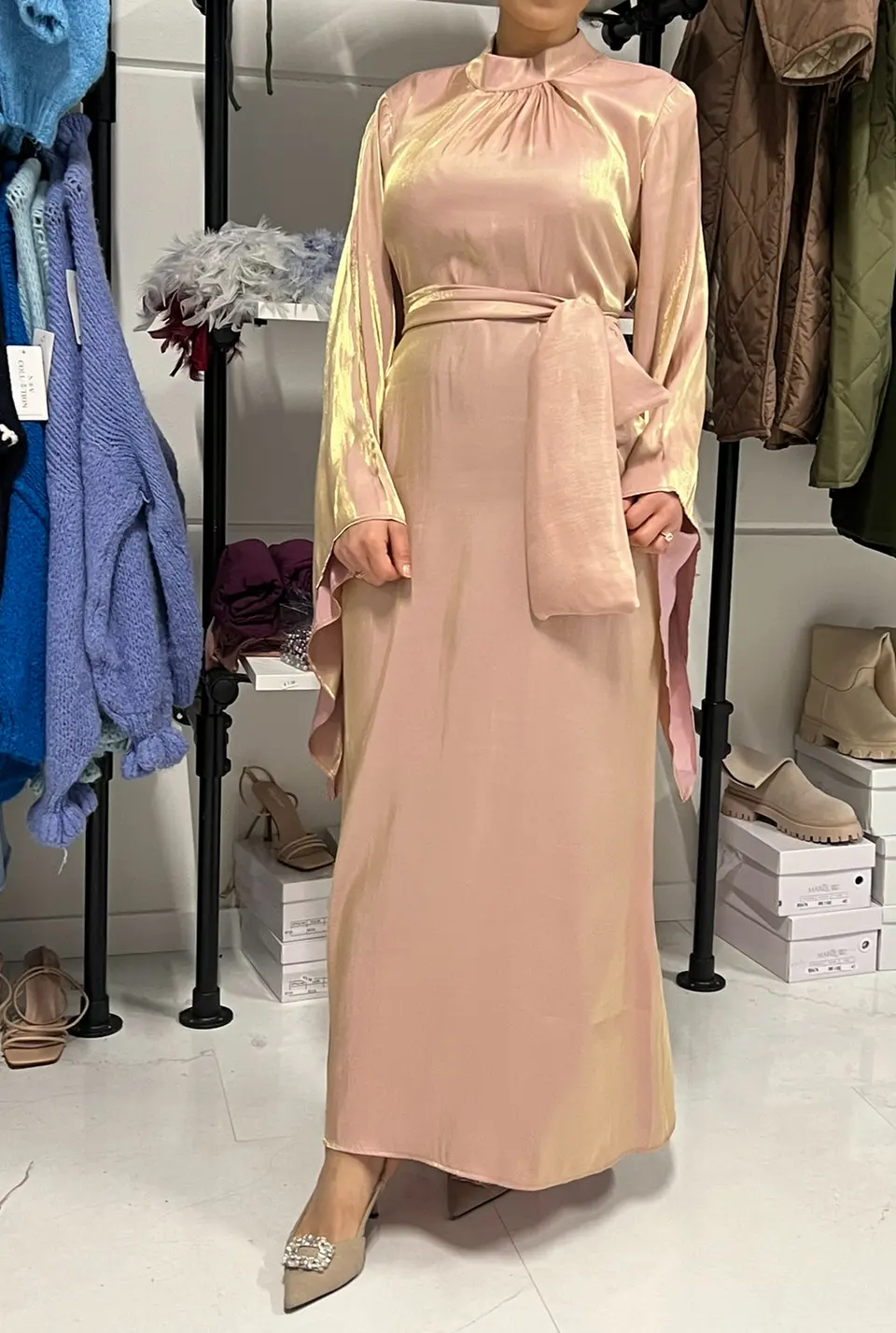 Fyni luxury dress salmon