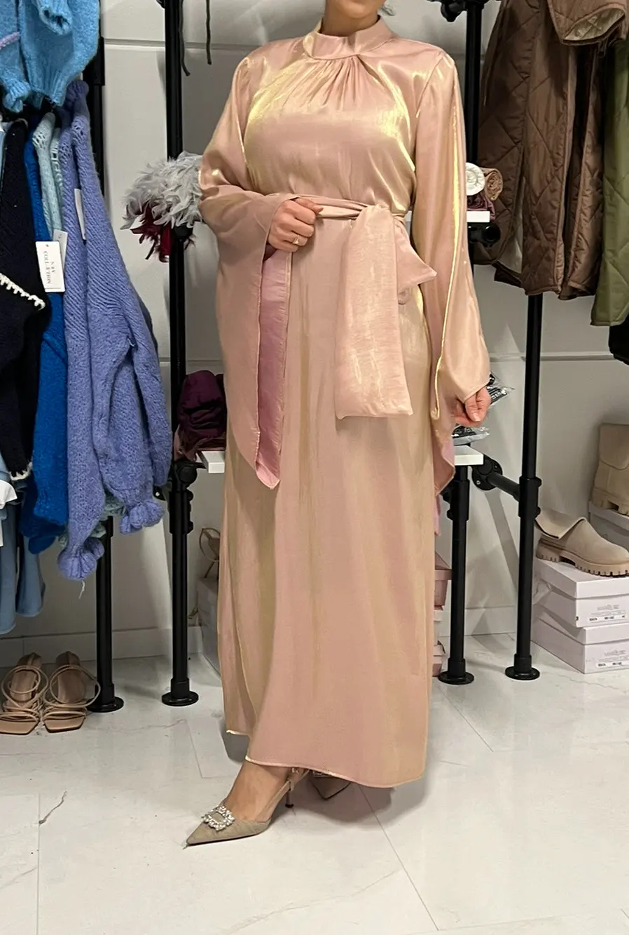 Fyni luxury dress salmon