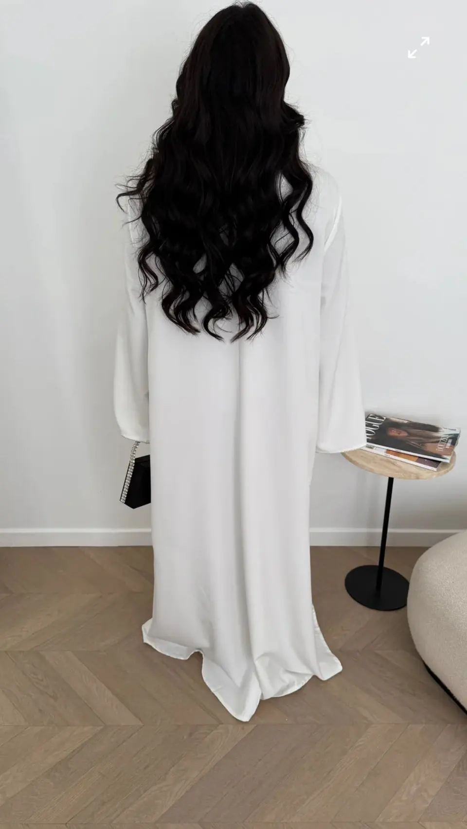 PREMIUM ABAYA SAMARA - HAND BEADING WHITE
