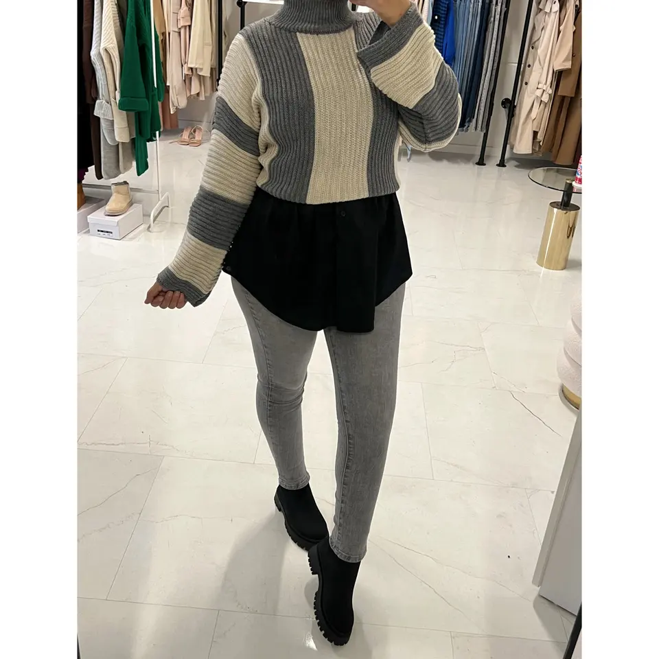 HIGH WAIST QH JEANS GRAY