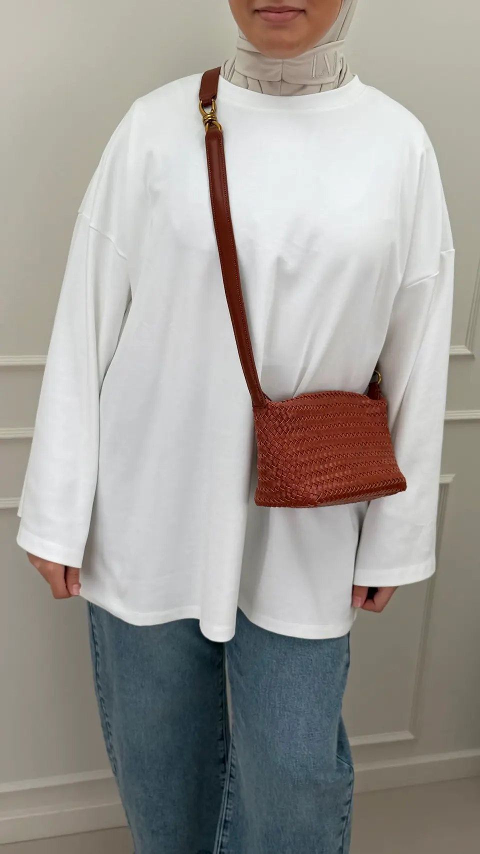 Woven bag Kyra Cognac