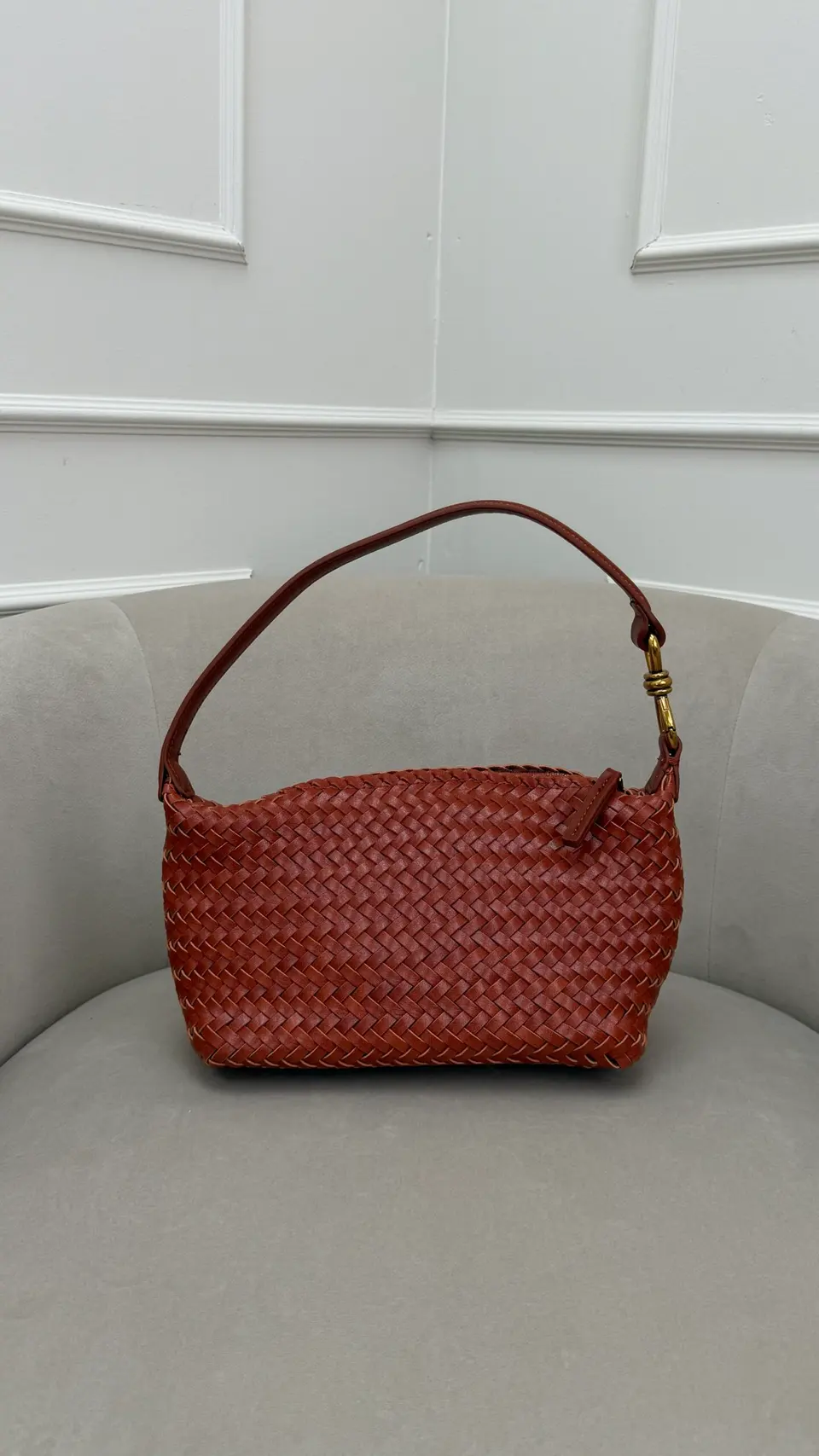 Woven bag Kyra Cognac