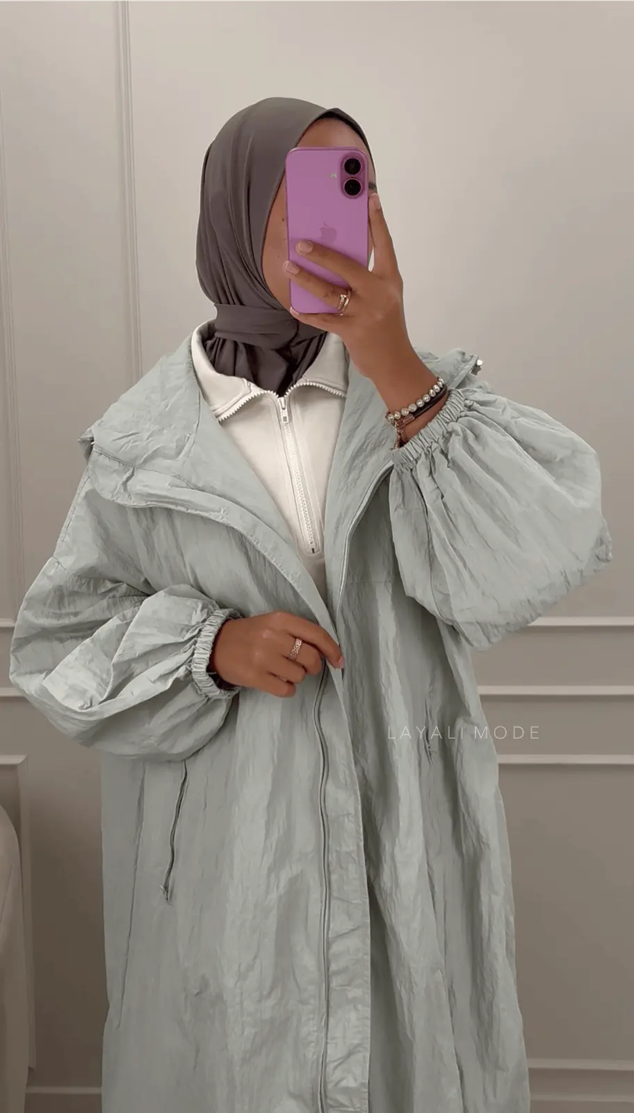 Regenjas Lina Dusty Mint