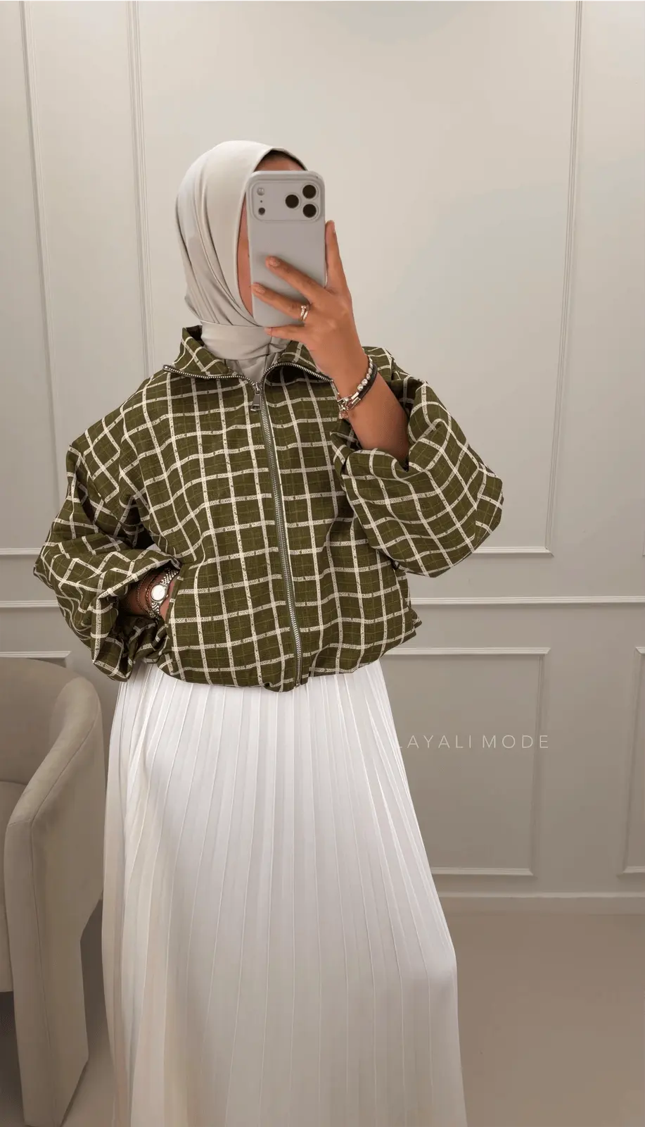 Korte Jas Lara Olive Green
