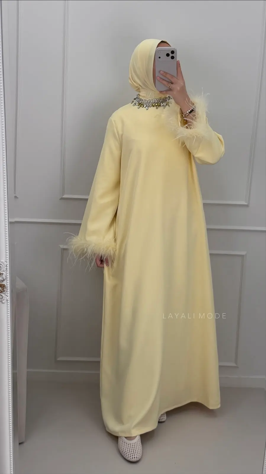 Abaya Kenza Butter Yellow