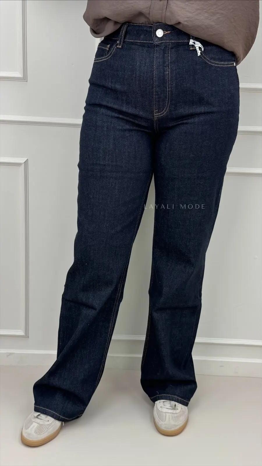 Queen Hearts Wide leg Jeans Tessa Navy Blue