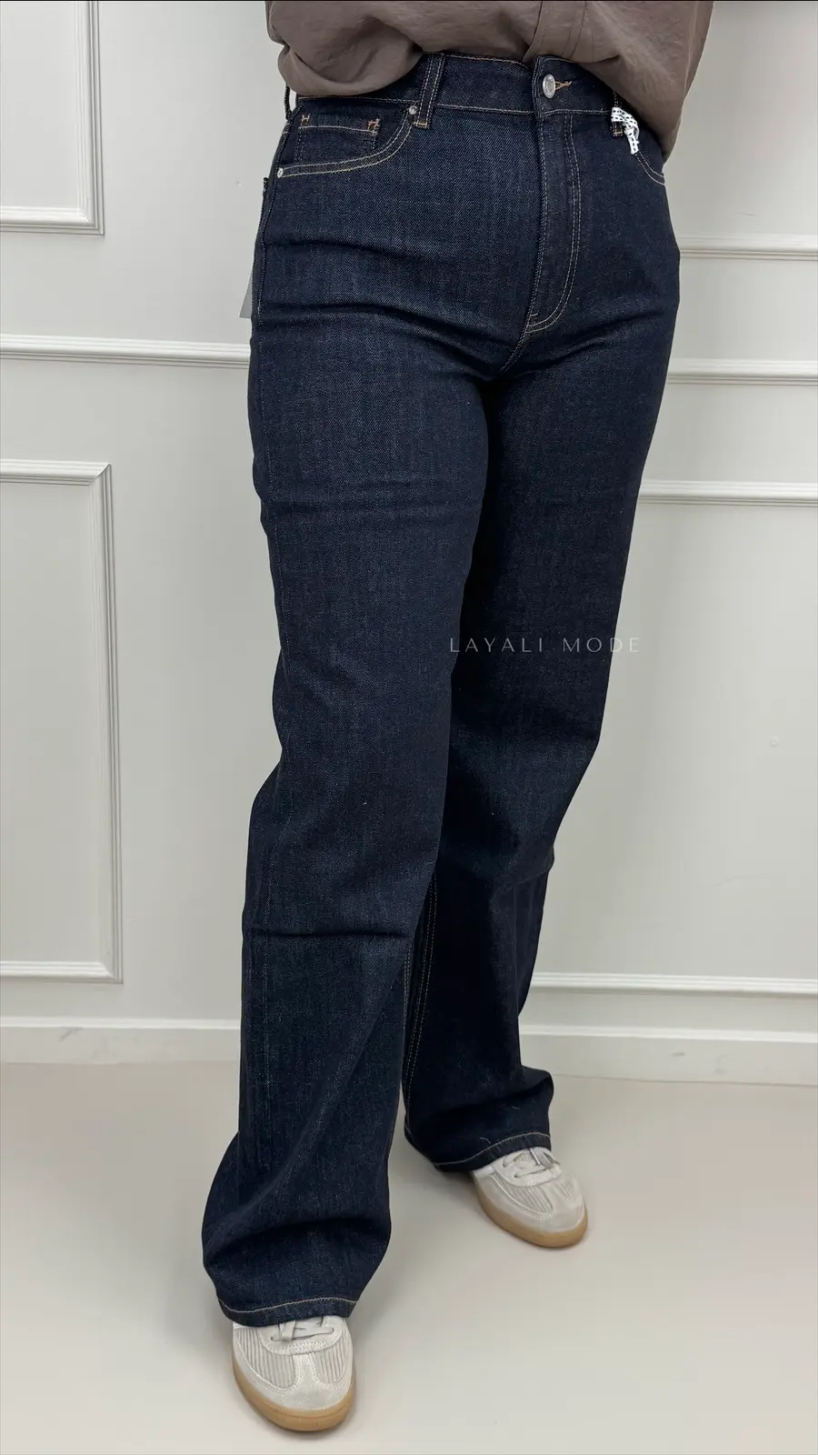 Queen Hearts Wide leg Jeans Tessa Navy Blue