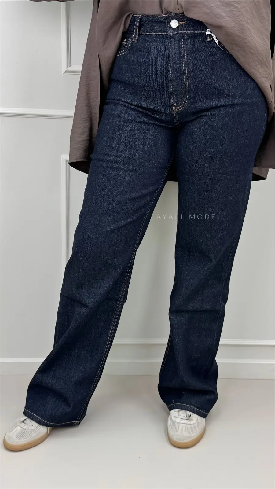 Queen Hearts Wide leg Jeans Tessa Navy Blue