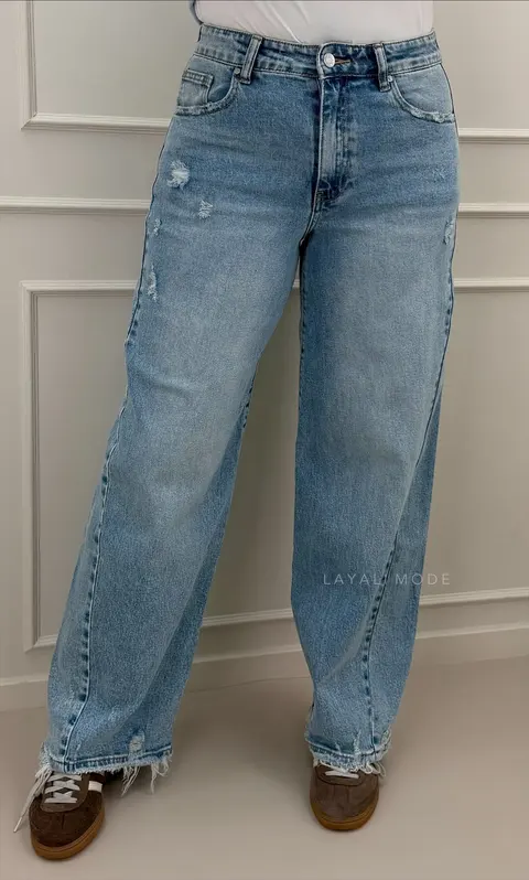 Queen Hearts Barrel Jeans Noa Light Blue