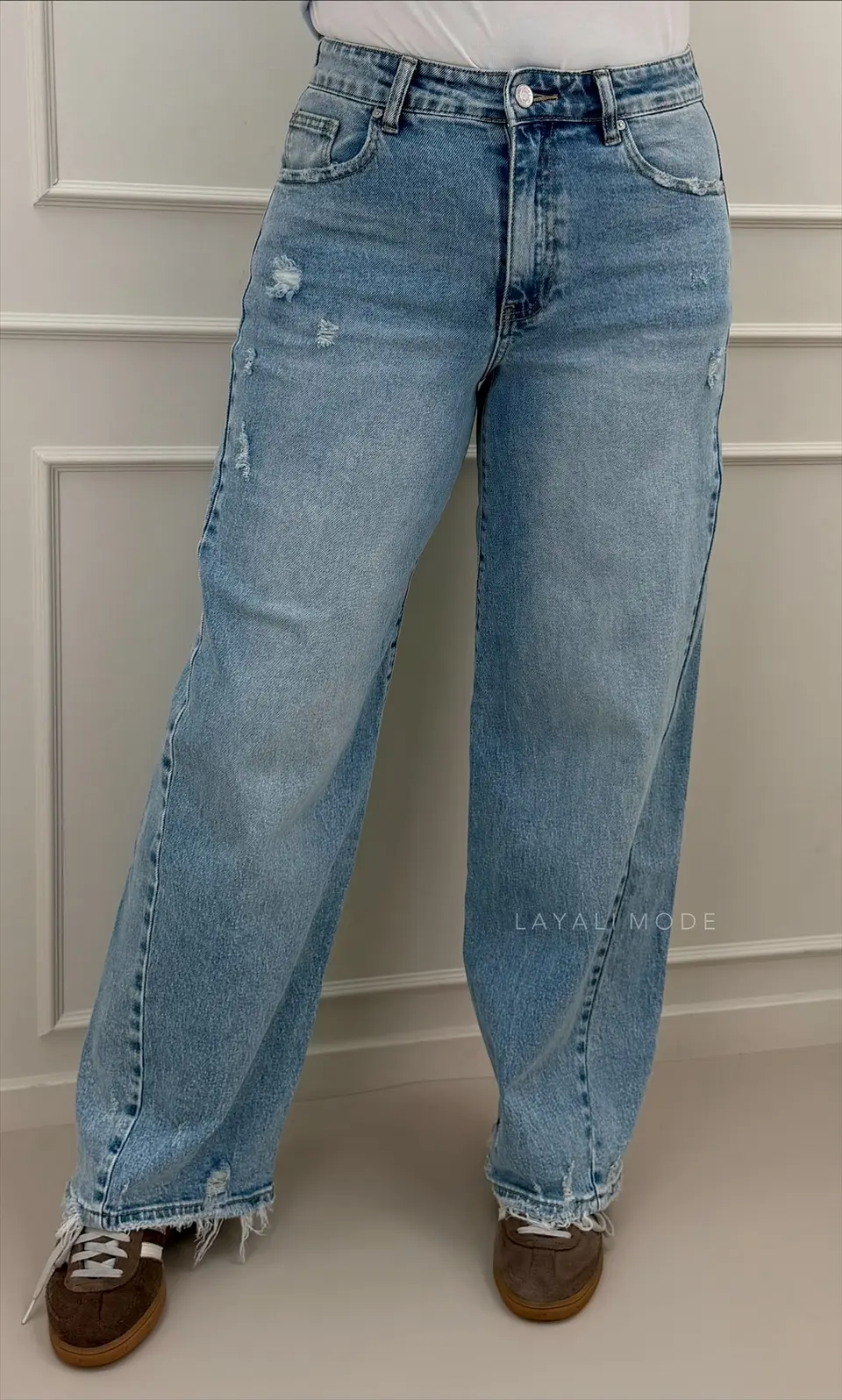 Queen Hearts Barrel Jeans Noa Light Blue