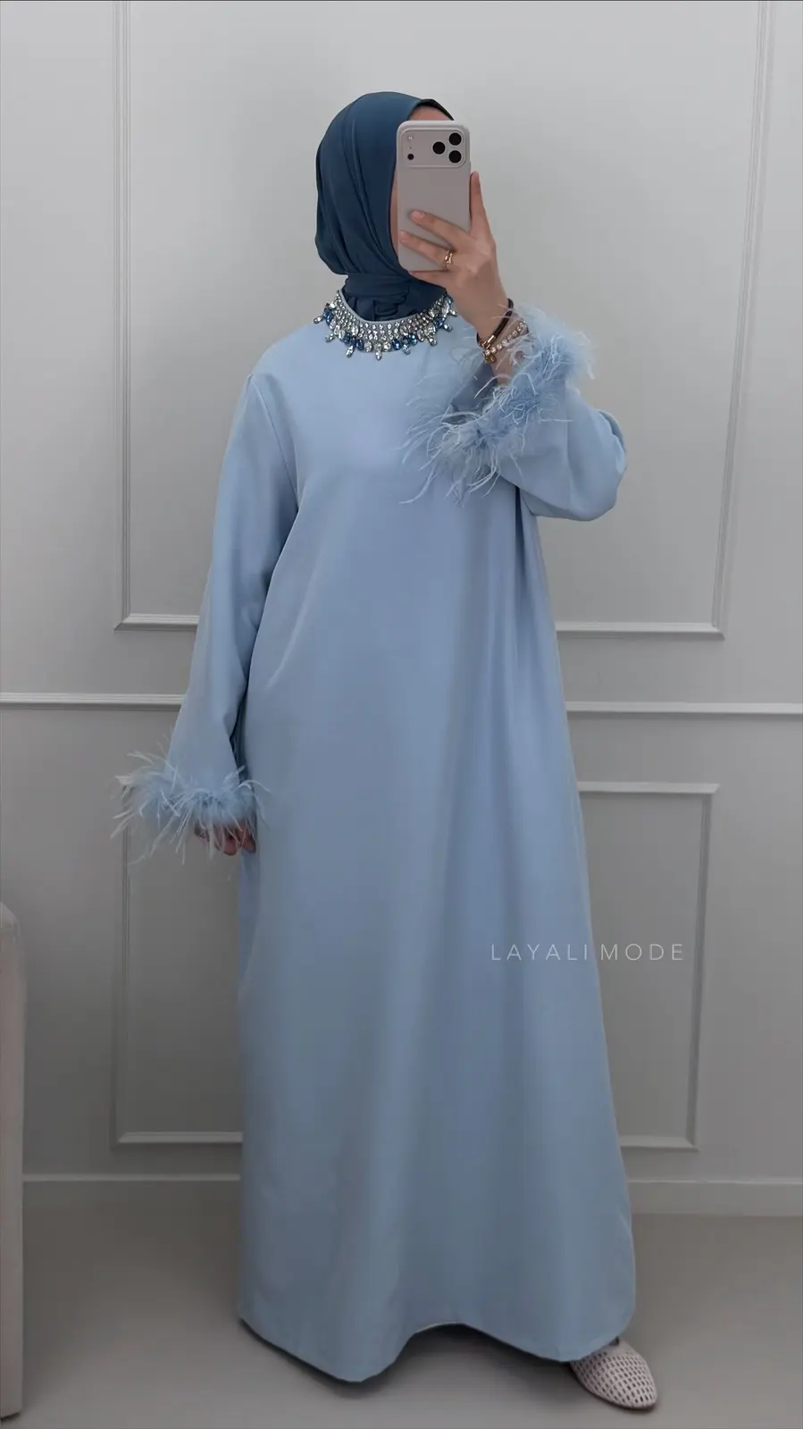Abaya Kenza Baby Blue