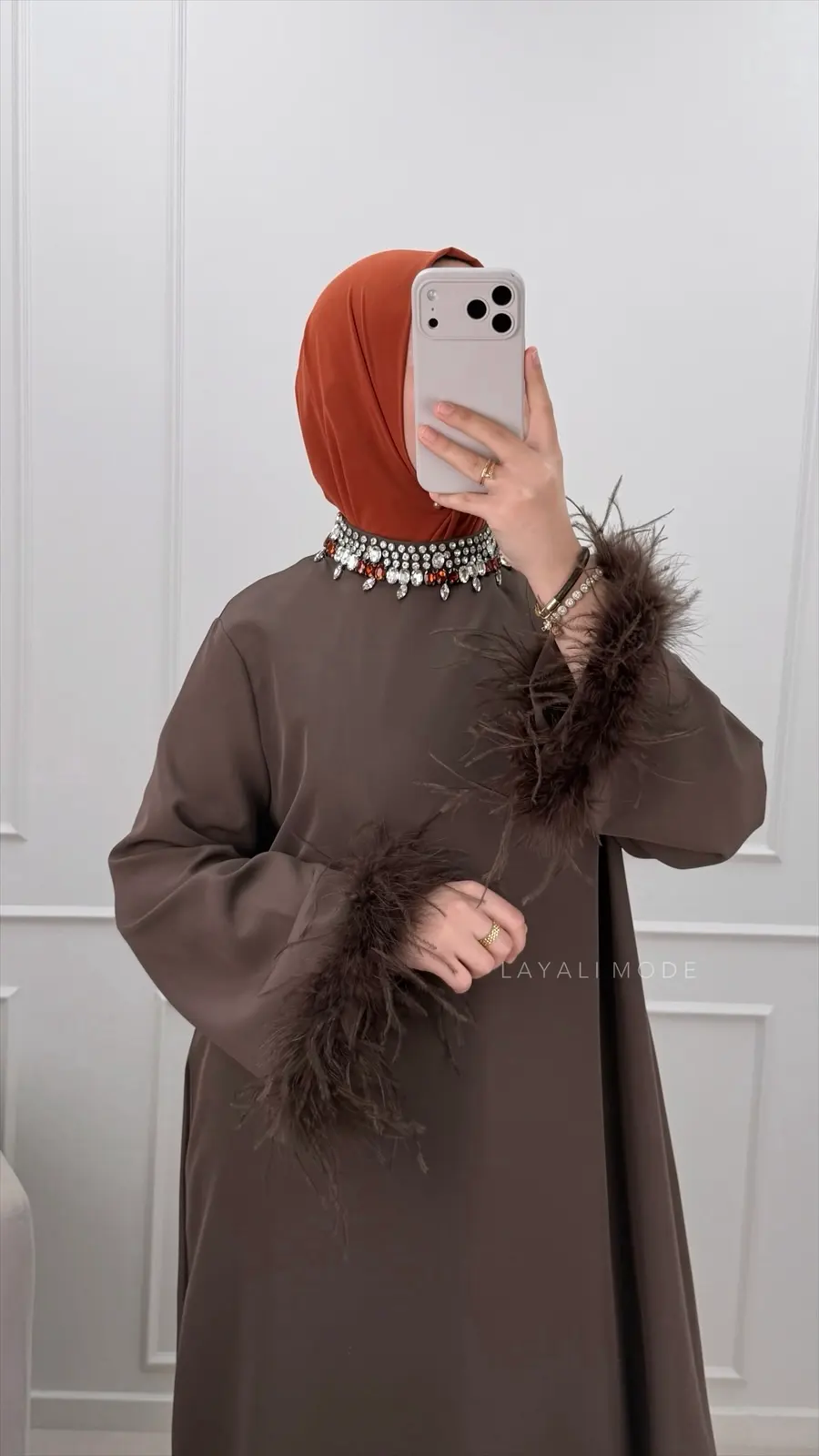 Abaya Kenza Dark Brown