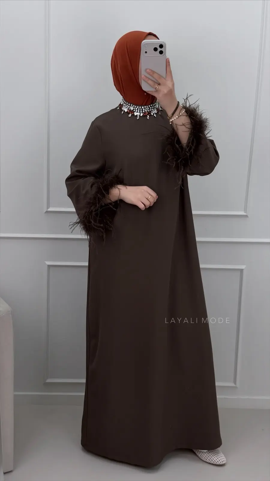 Abaya Kenza Dark Brown