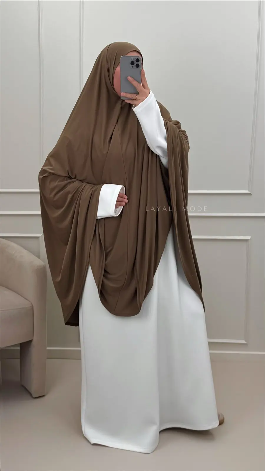 Knie Jersey Khimaar Assiyae Cappuccino