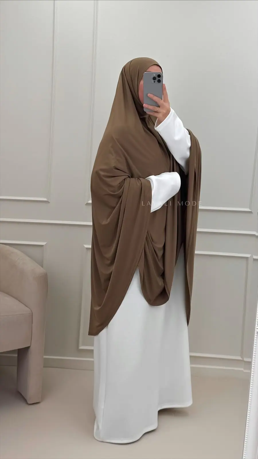 Knie Jersey Khimaar Assiyae Cappuccino