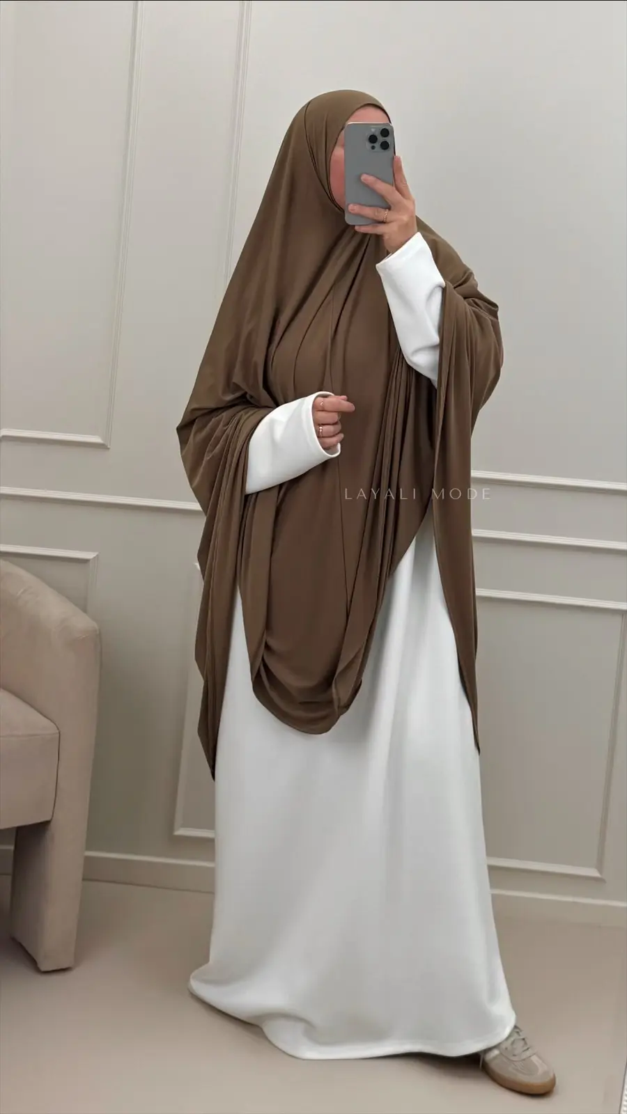 Knie Jersey Khimaar Assiyae Cappuccino