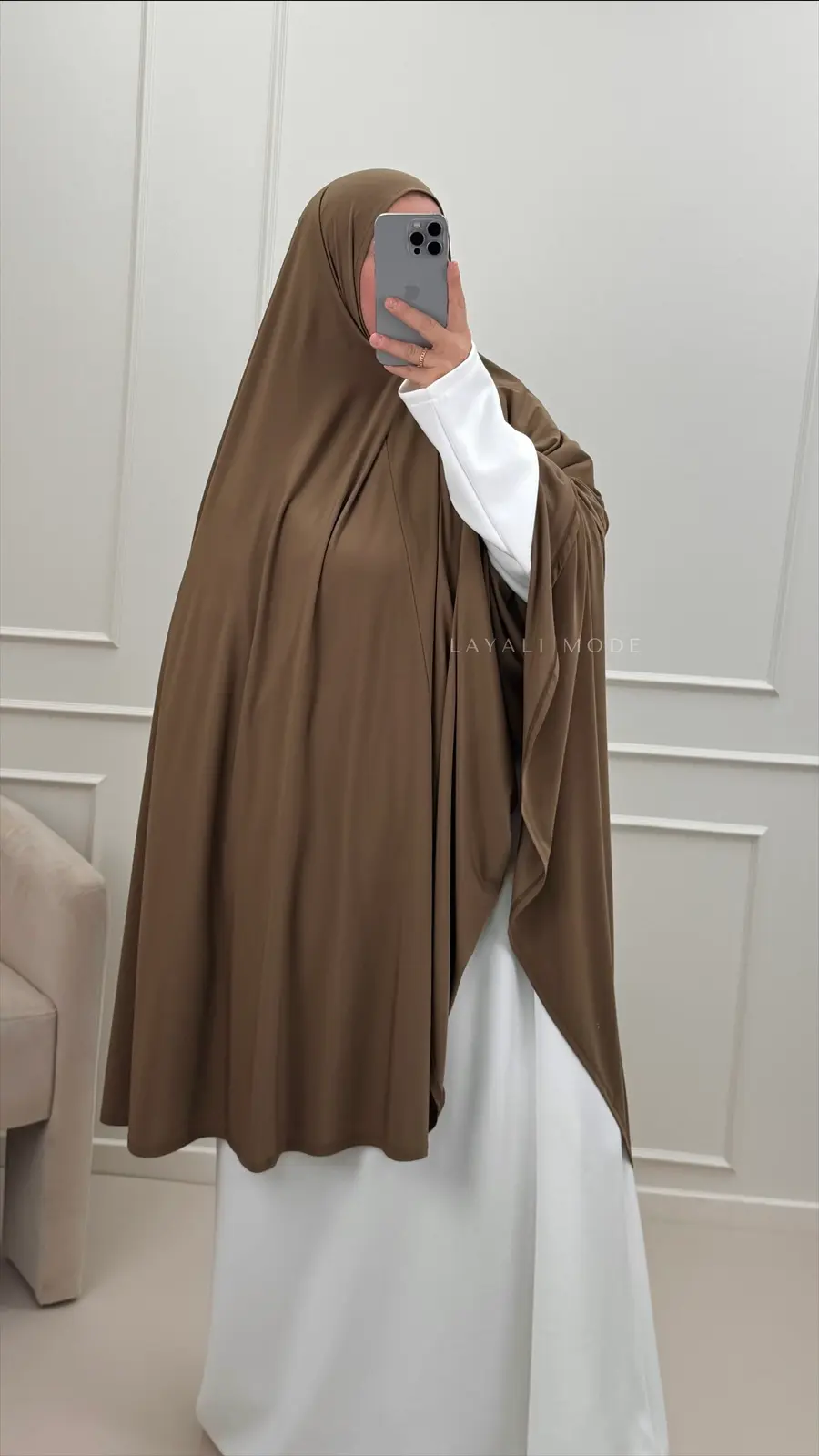 Knie Jersey Khimaar Assiyae Cappuccino