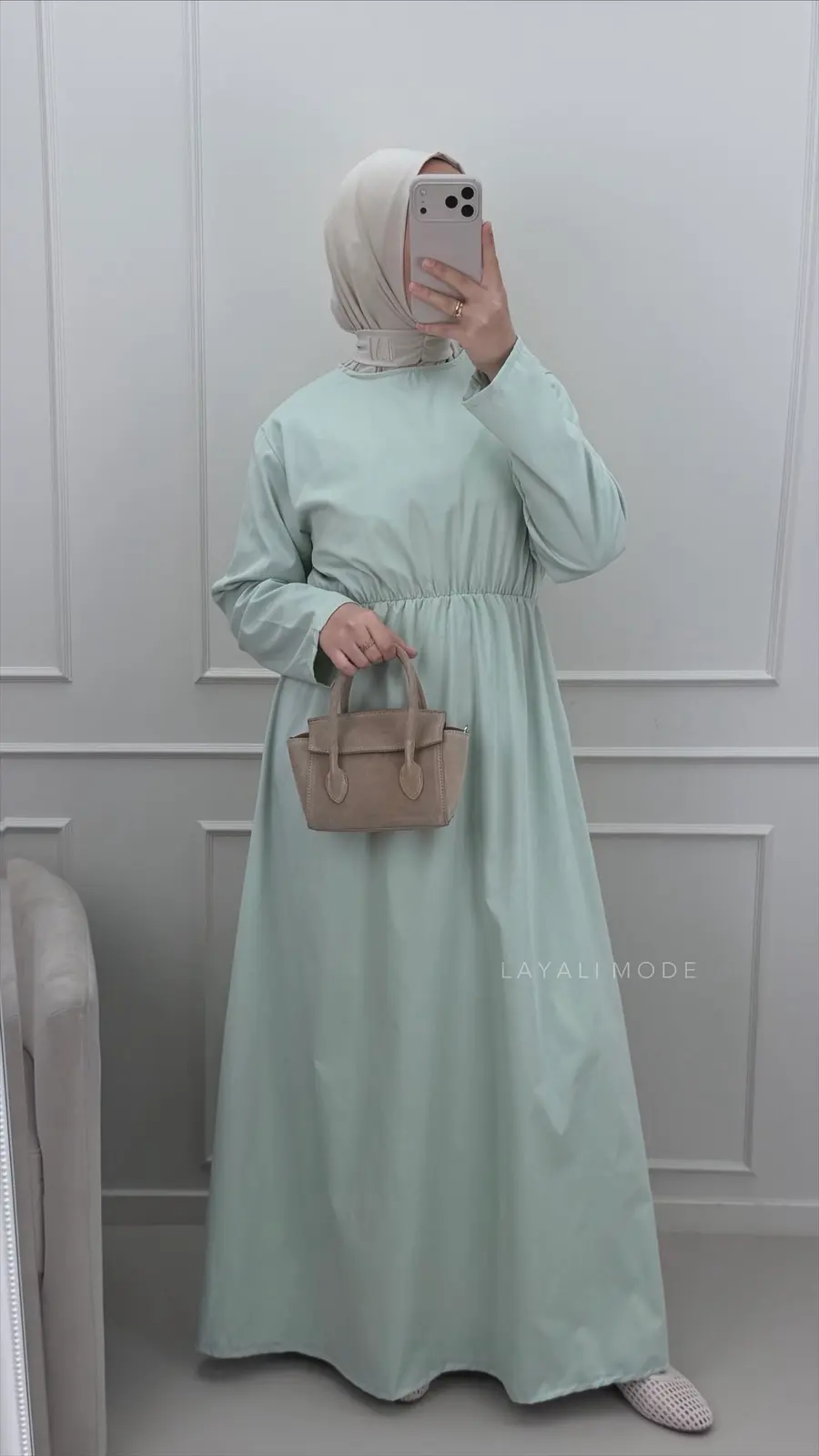 Jurk Zayana Met Cape Dusty Mint