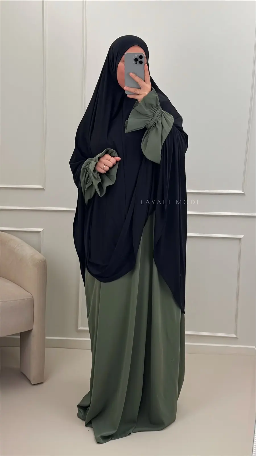 Knie Jersey Khimaar Assiyae Black