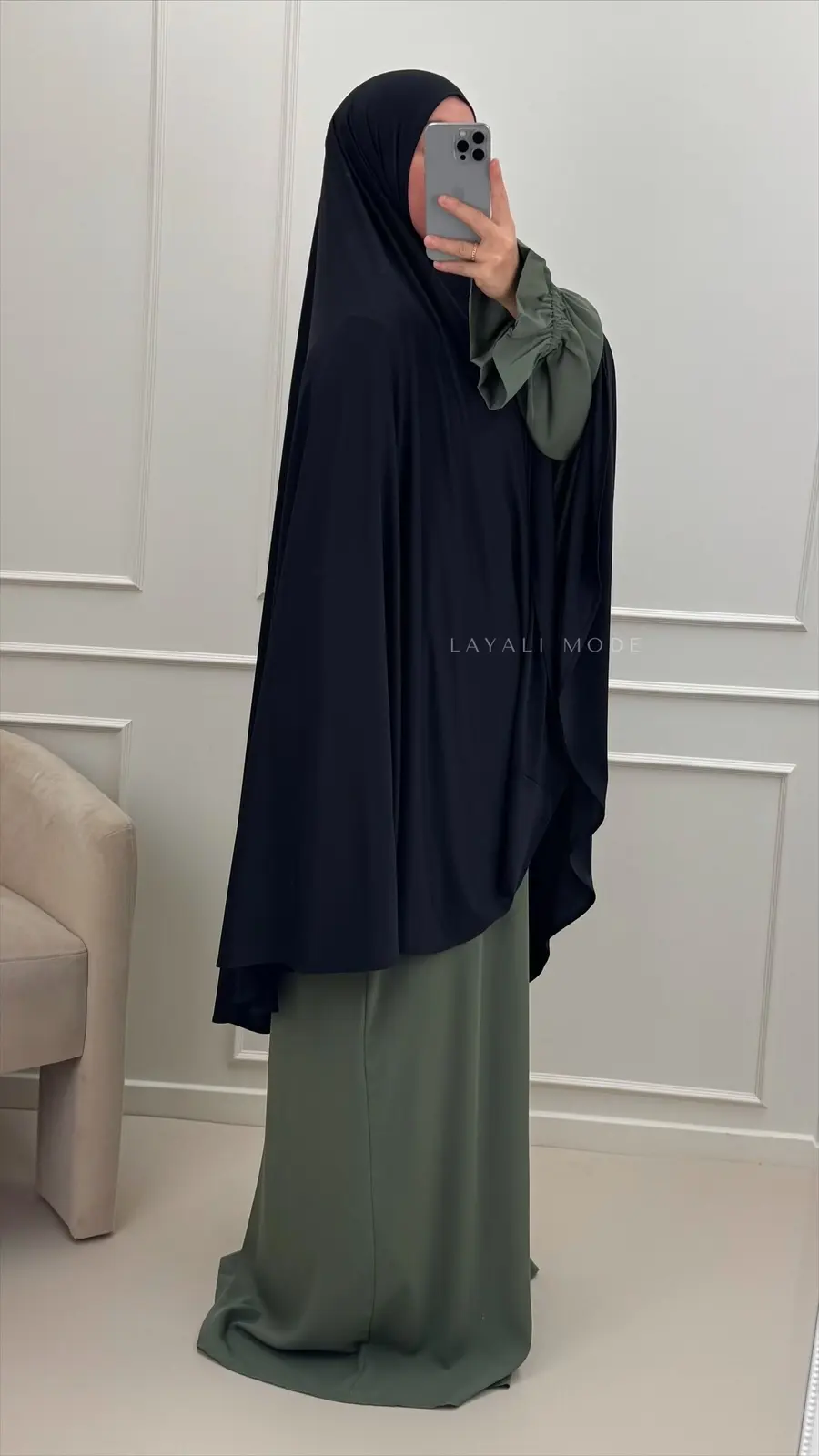 Knie Jersey Khimaar Assiyae Black