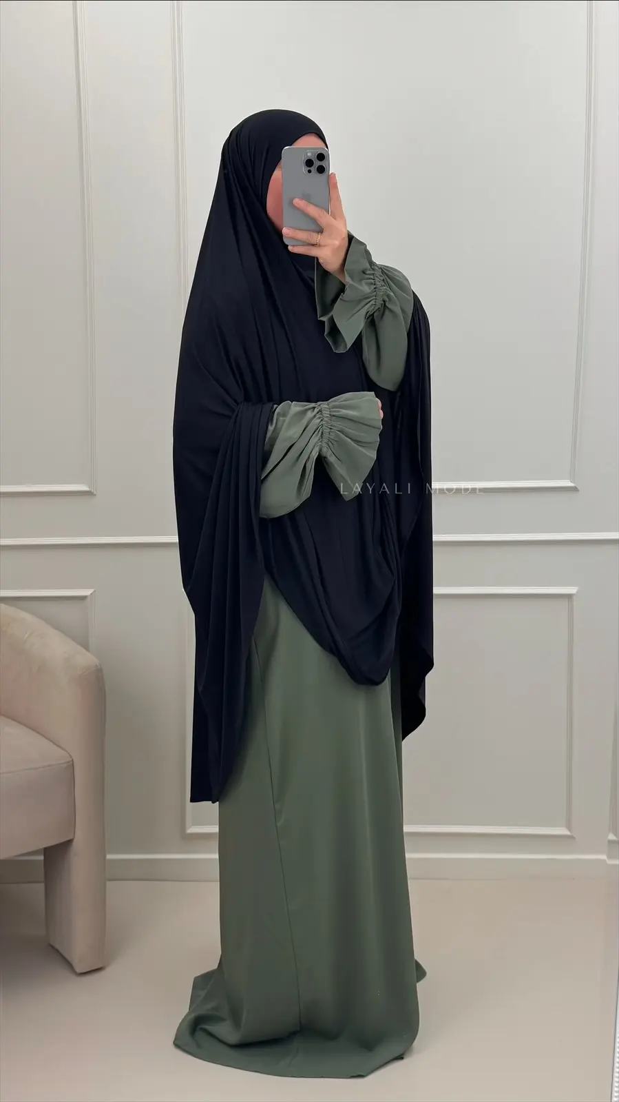 Knie Jersey Khimaar Assiyae Black