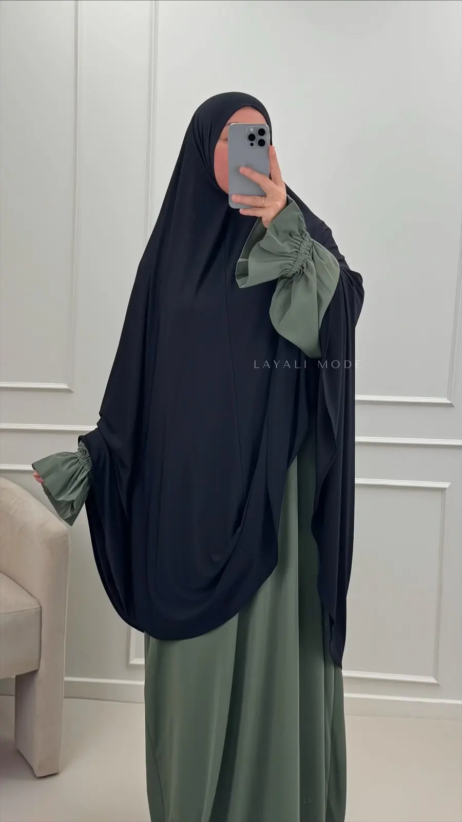Knie Jersey Khimaar Assiyae Black