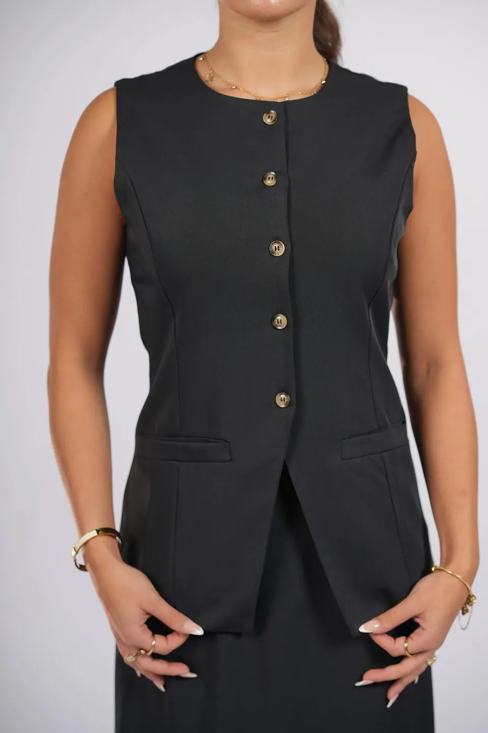 old vienna vest - black