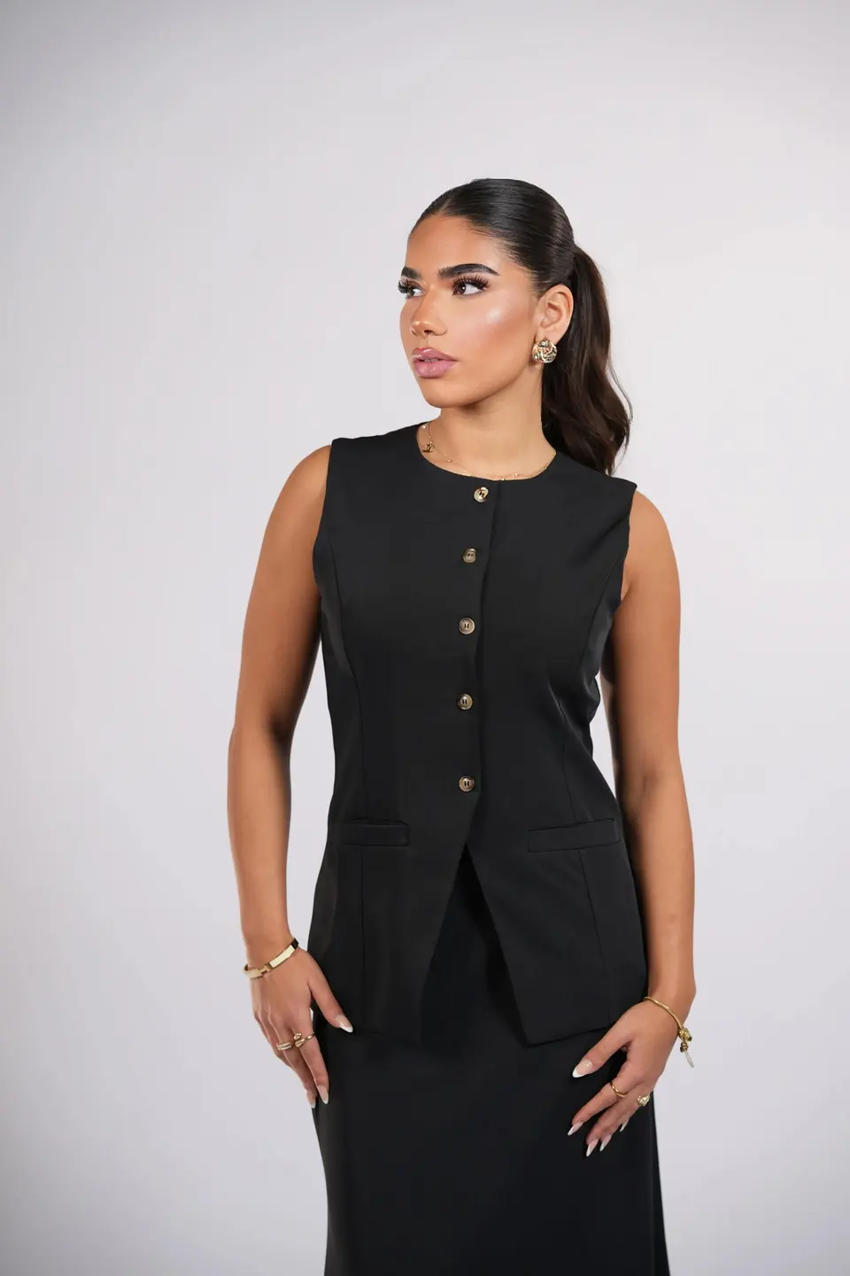 old vienna vest - black