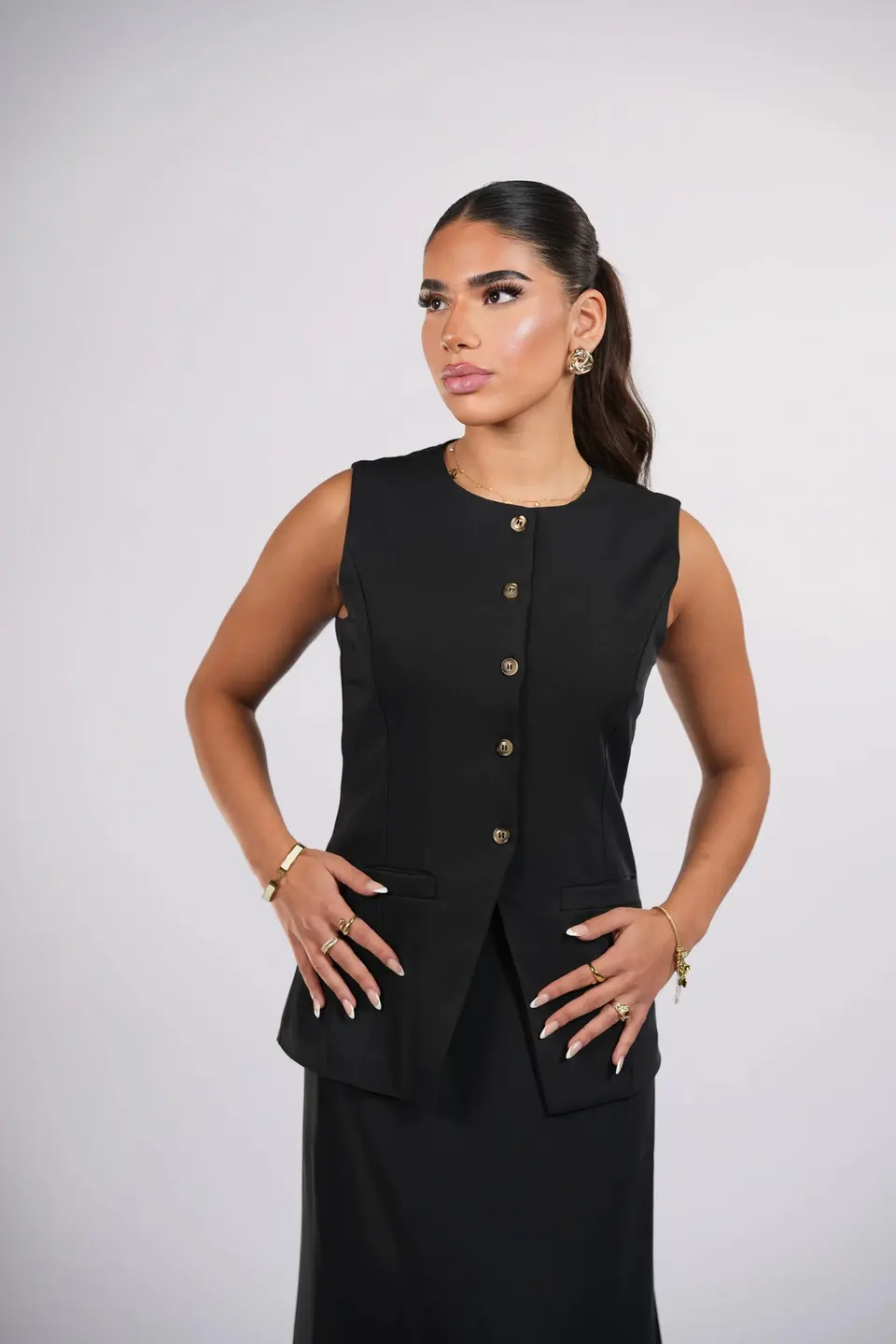 old vienna vest - black