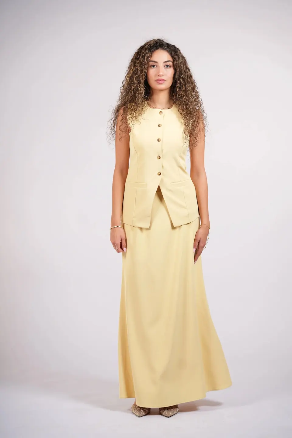 old vienna skirt - butter yellow
