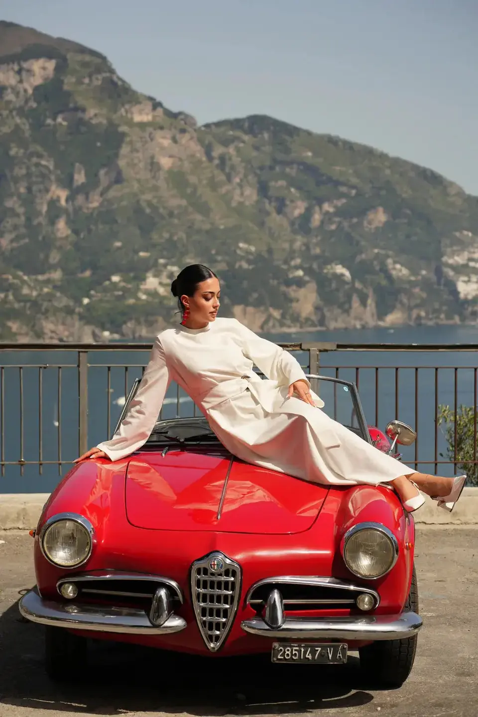 AMALFI LINEN DRESS - WHITE