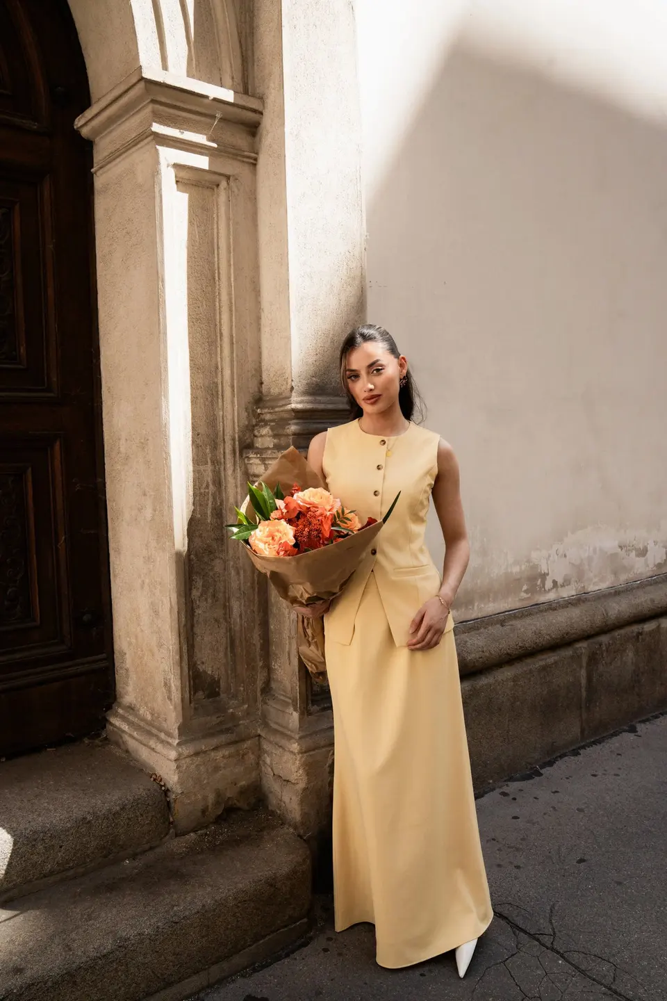 old vienna vest - butter yellow