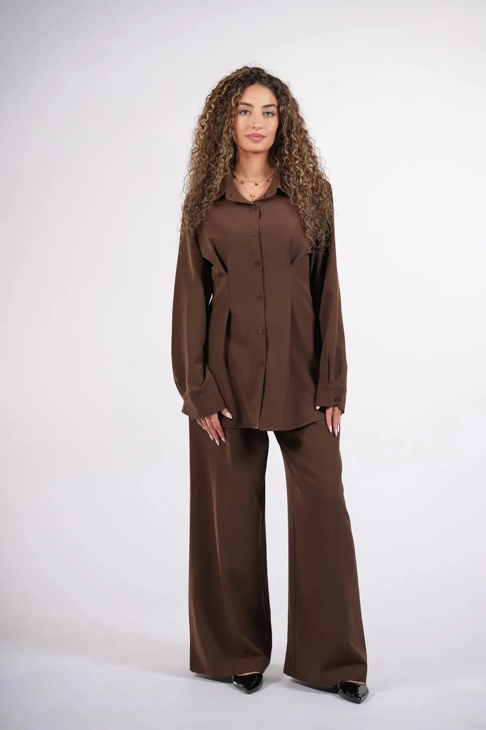 corset blouse - espresso