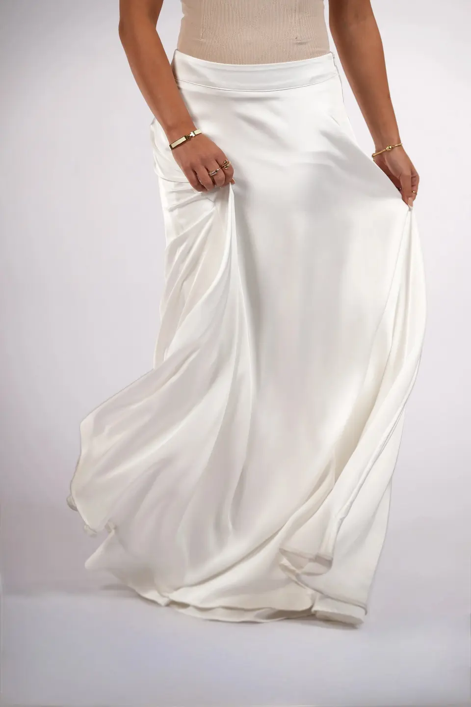 satin poésie - white