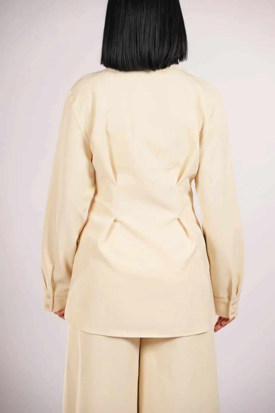 corset blouse - butter yellow