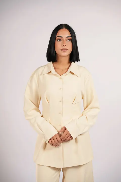corset blouse - butter yellow