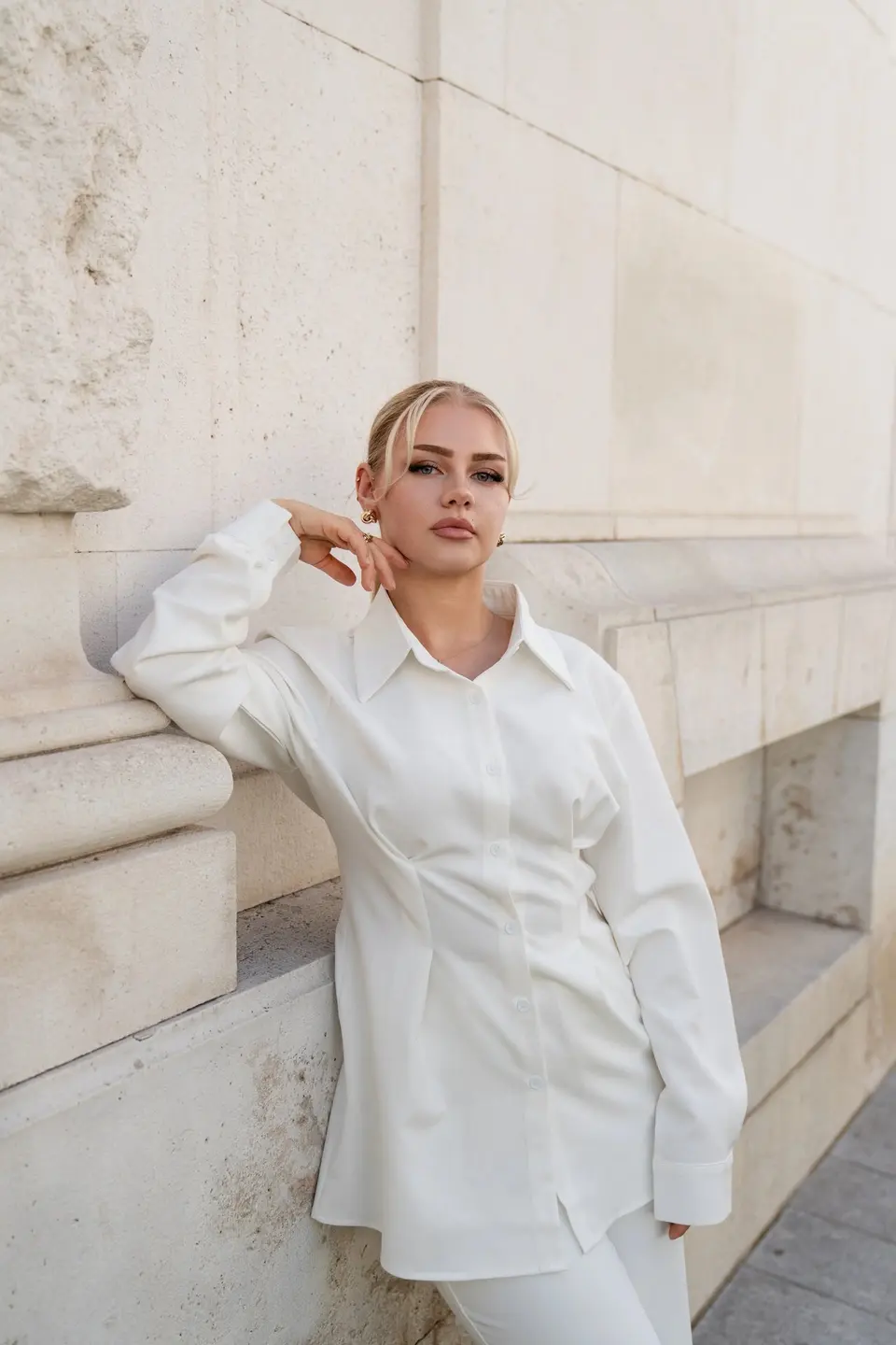 corset blouse - white