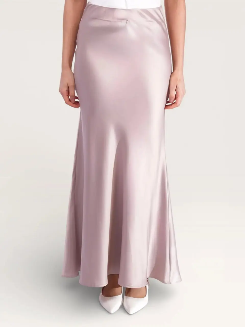 silk muse skirt - almond