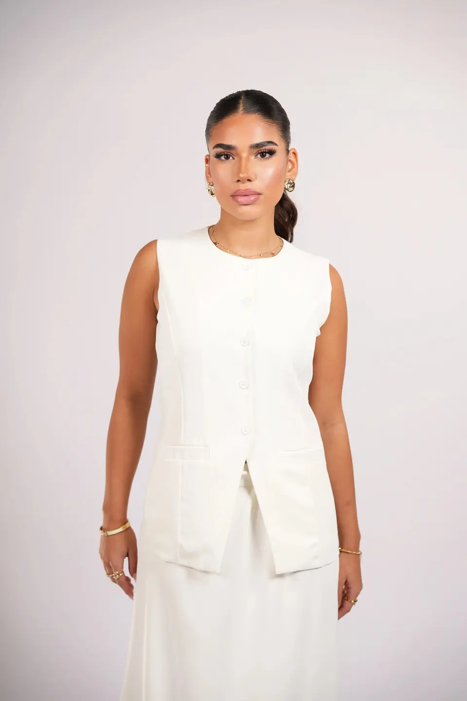 old vienna vest - white