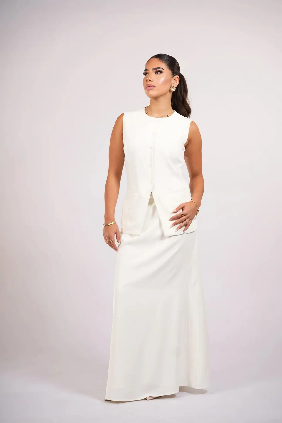 old vienna vest - white