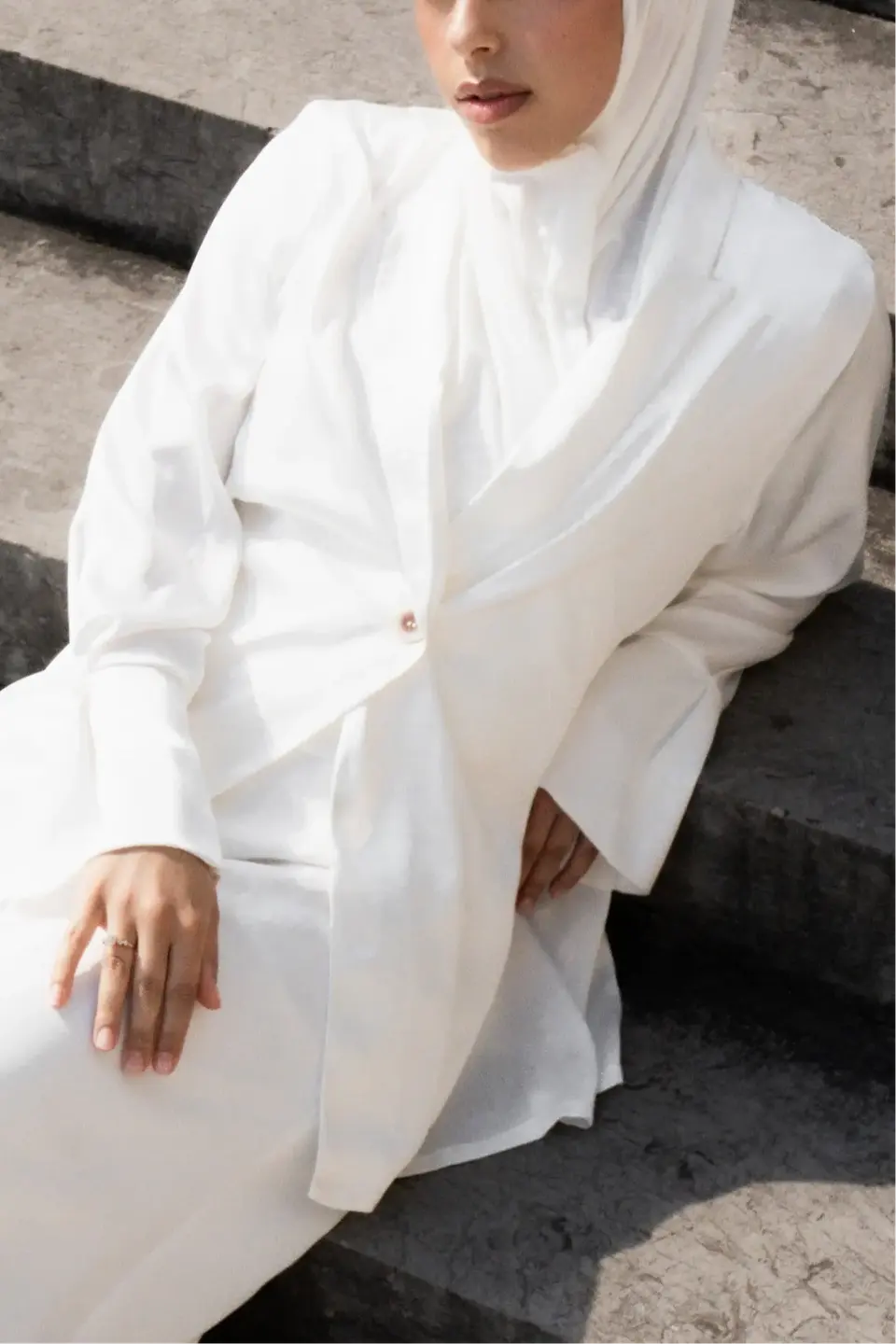 satin silk cardigan - white